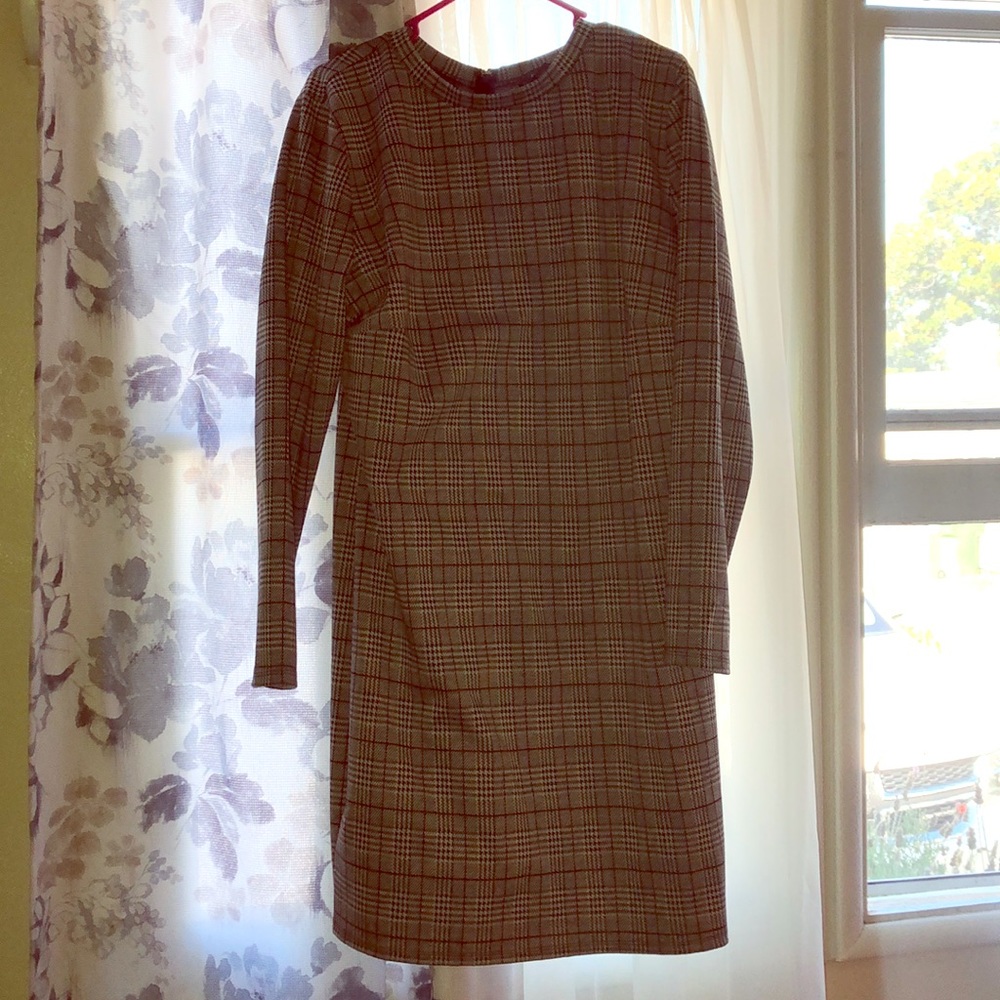 Plaid long sleeve dress